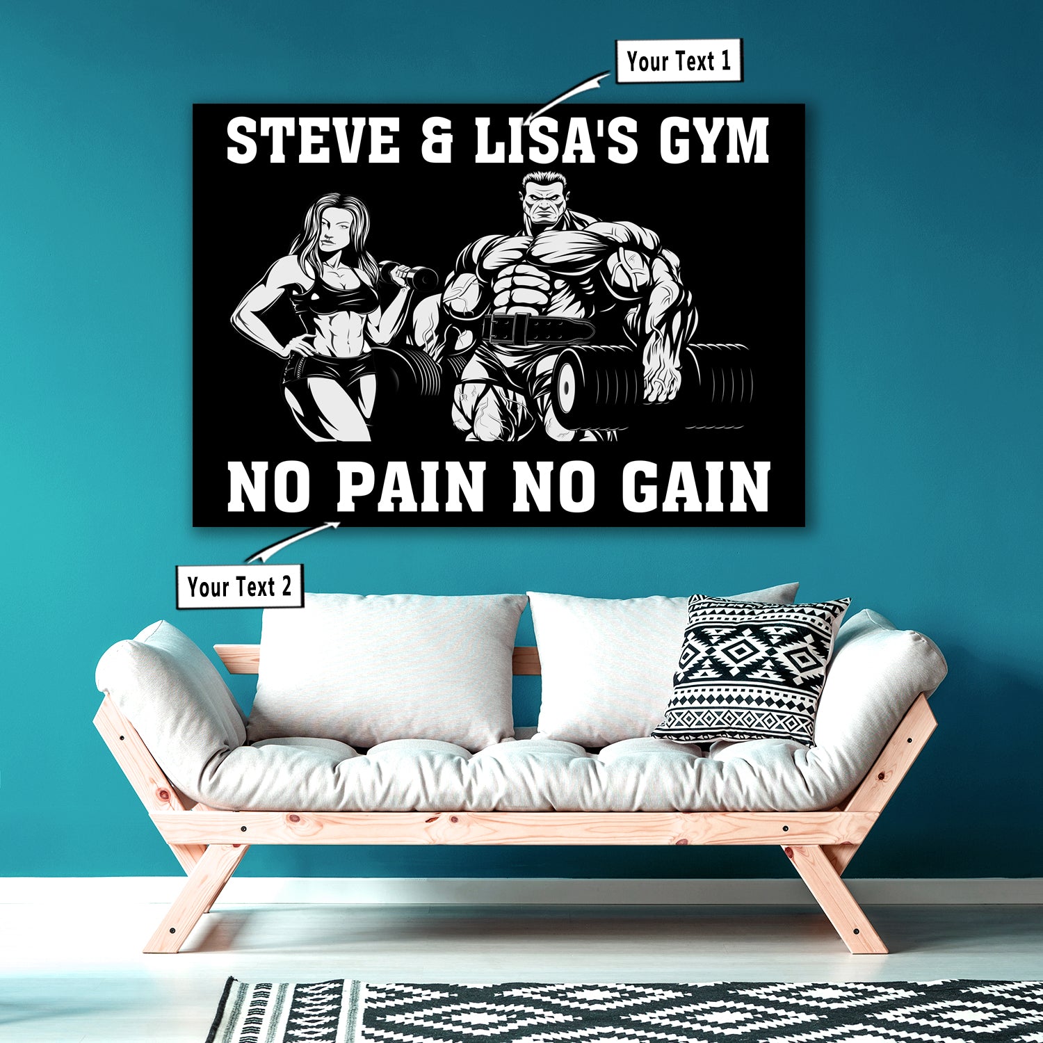 Gym Lover Gift Your Gym No Pain No Gain Workout Canvas Print