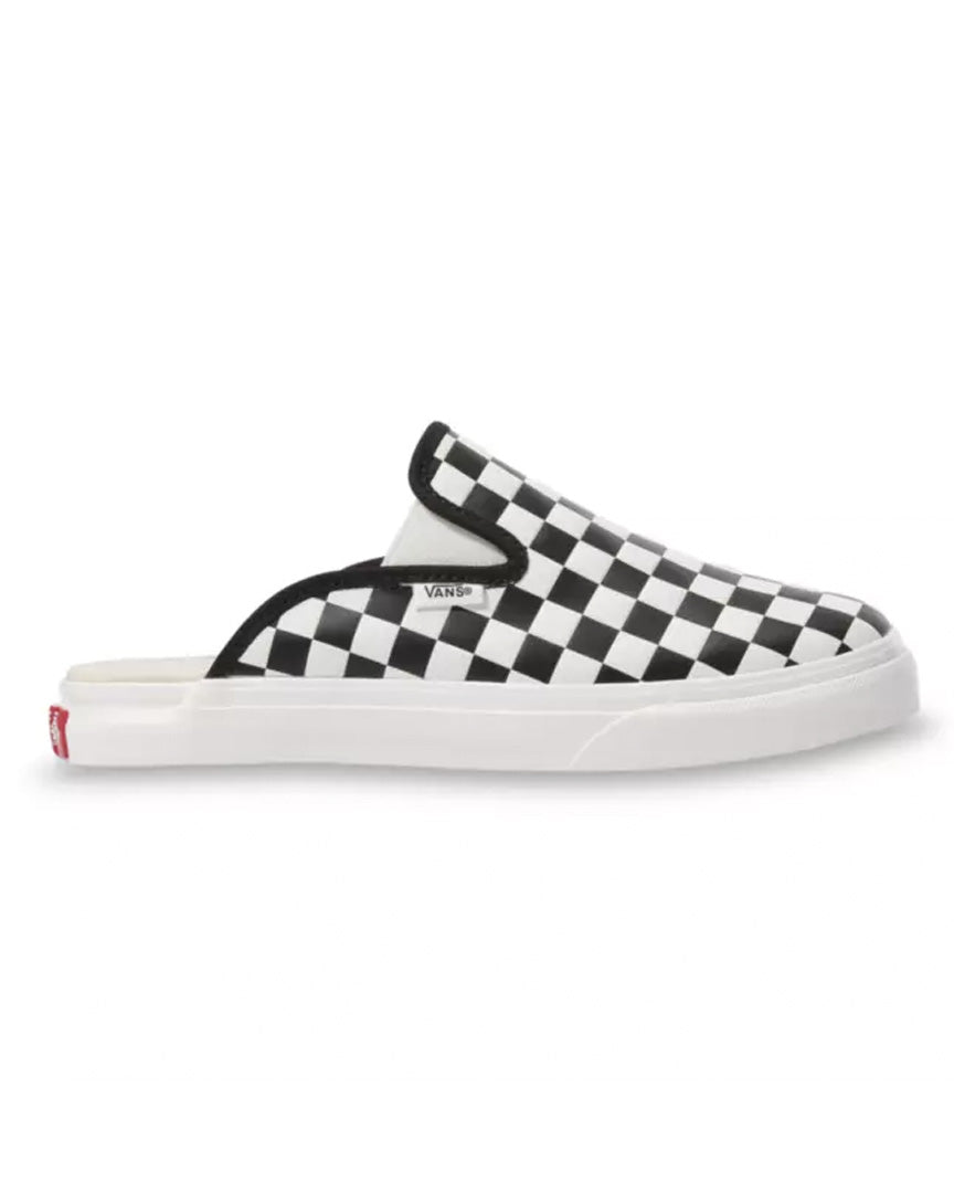 vans leather checkerboard mule