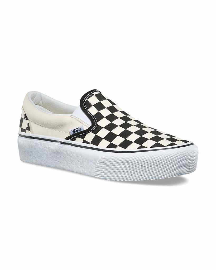 vans slip on platform damier