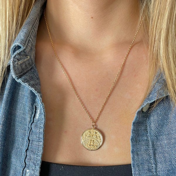 Zodiac Coin Gold Necklace – Malabella Jewels