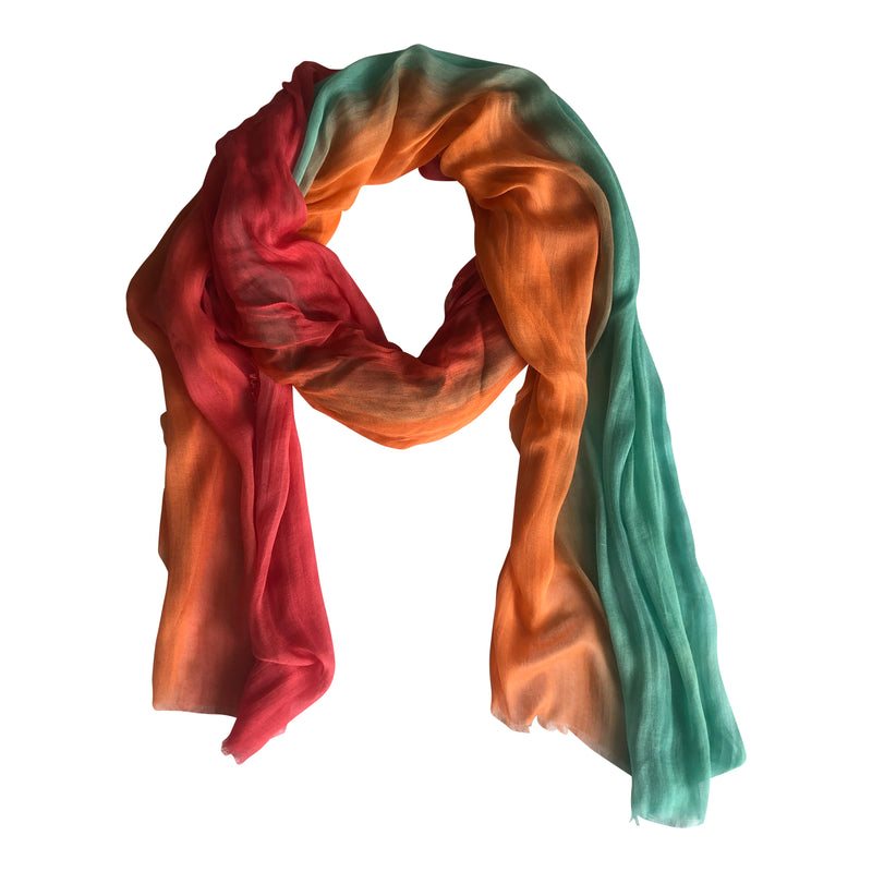 coral cashmere scarf