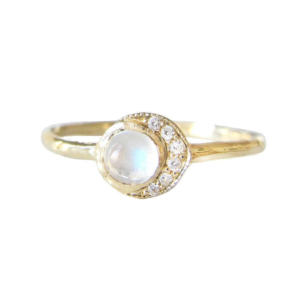 Baby Moon Ring in 14K Yellow Gold – The Golden Cleat