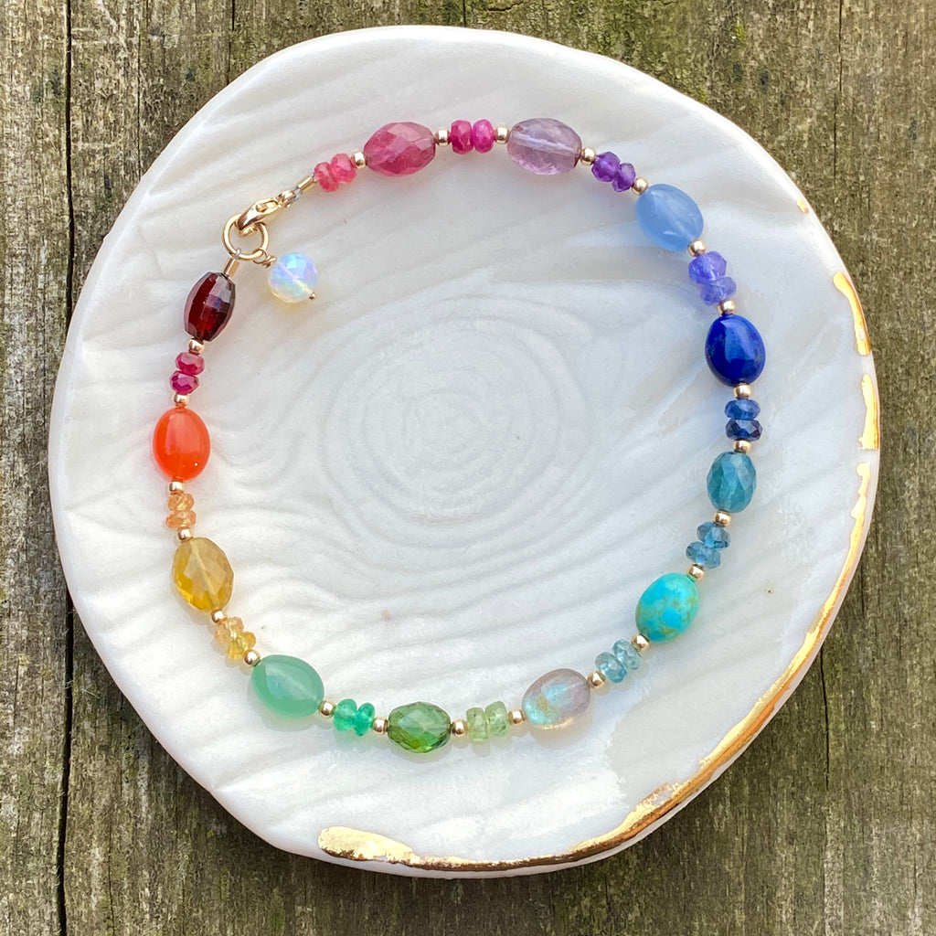 Rainbow Gemstone Bracelet – The Golden Cleat