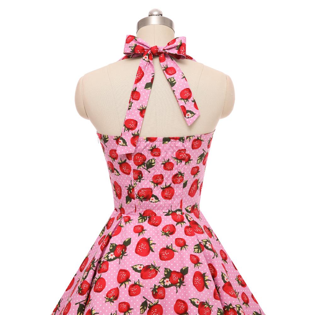 red vintage halter dress