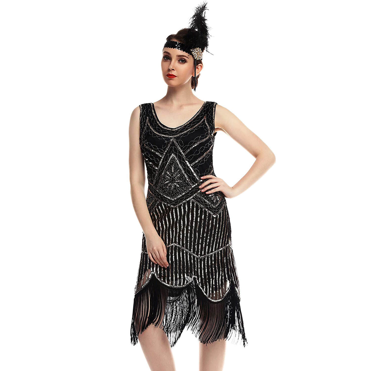 1920s tassel gatsby flapper dress