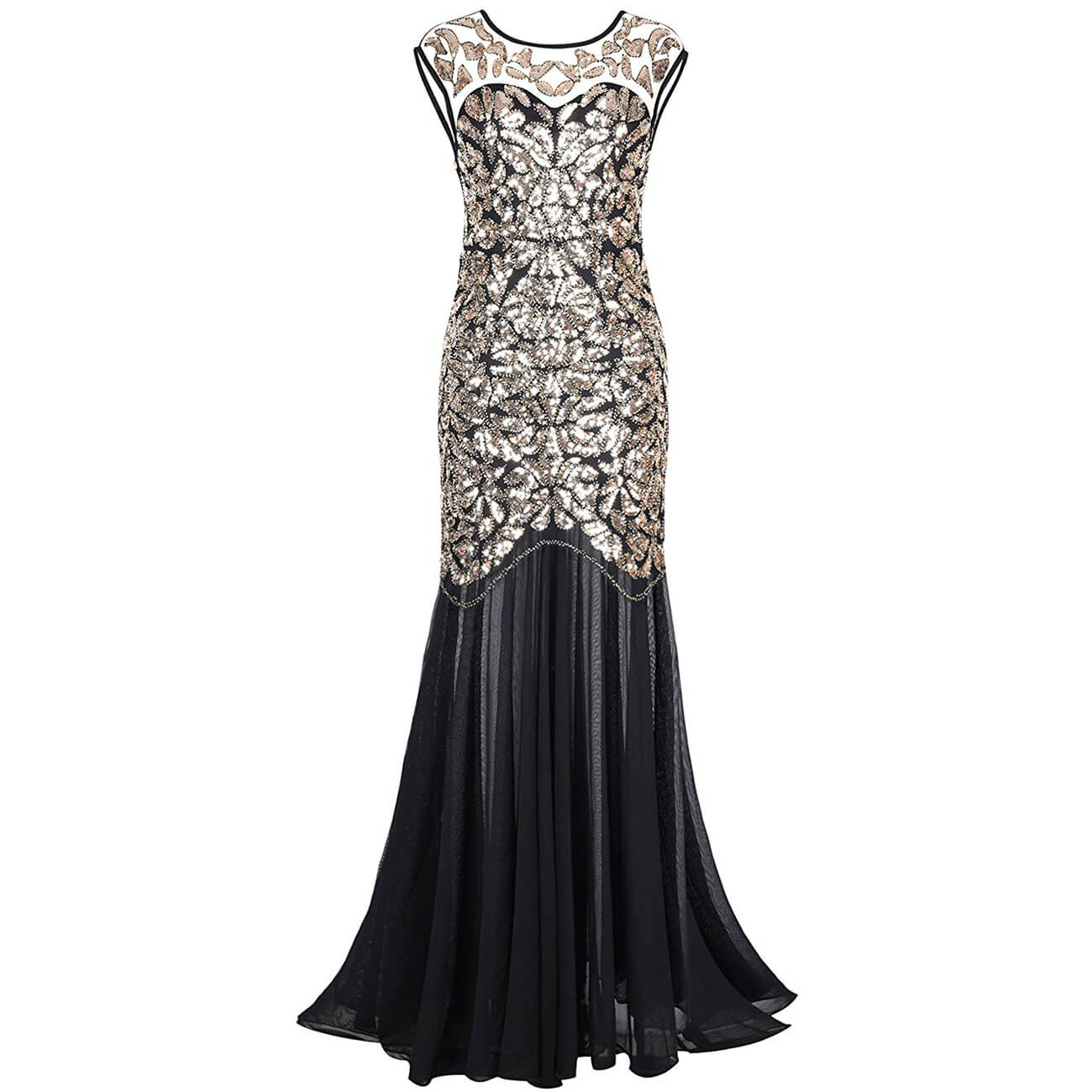 1920 maxi flapper dress