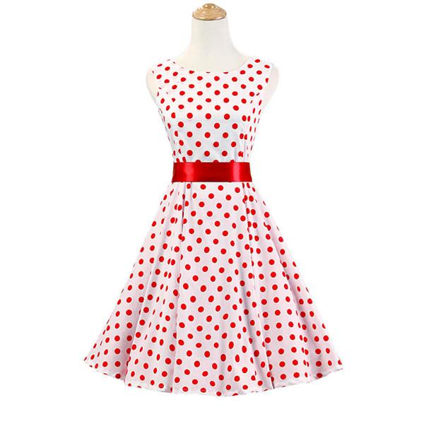 retro red polka dot dress