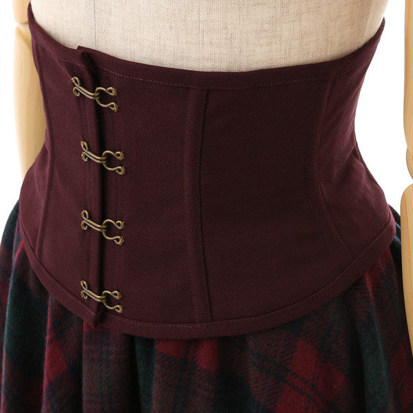 EXCENTRIQUE '15A Tartan Corset Skirt WINE