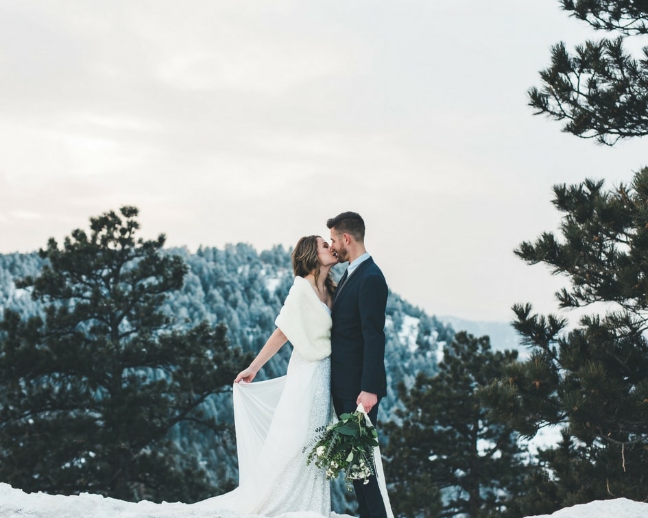 Colorado mountain winter wedding