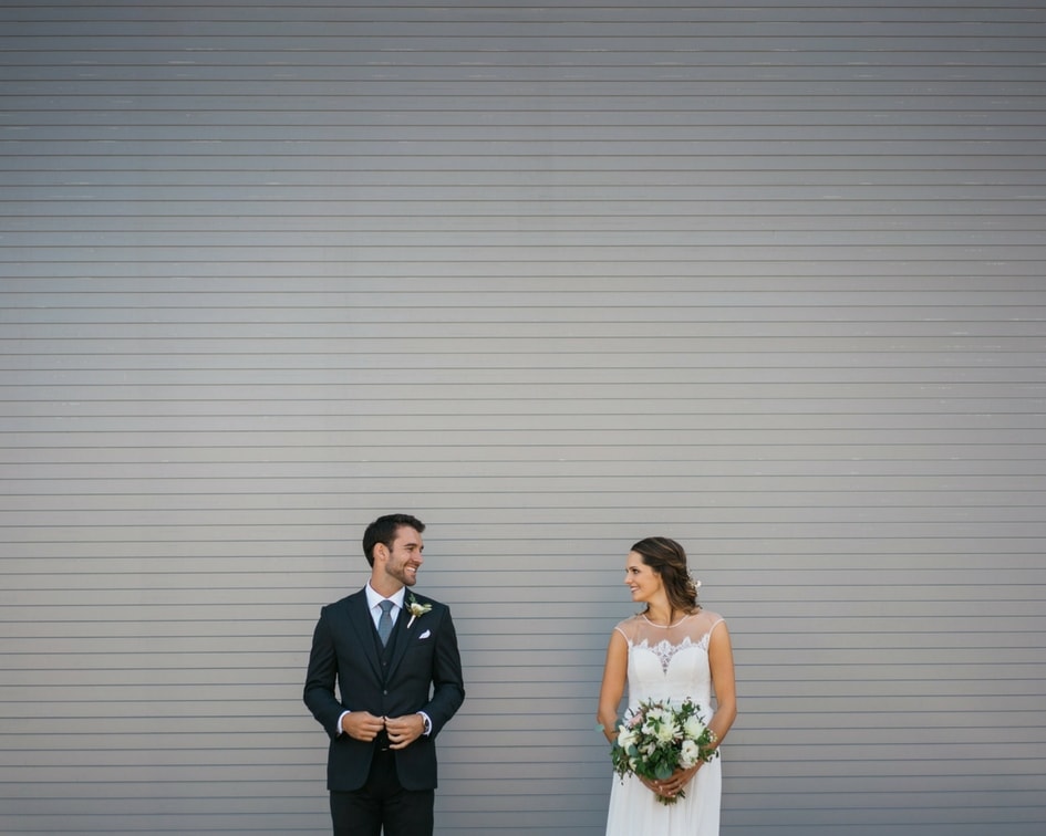 bride in lace wedding dress in Seattle 