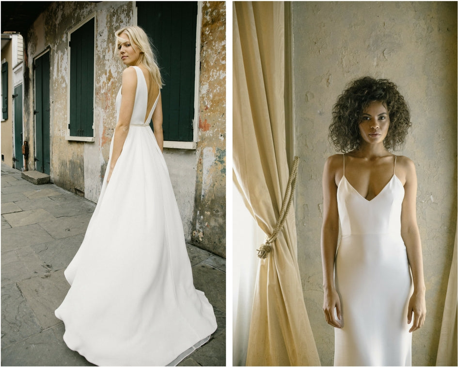 simple ivory wedding gown 