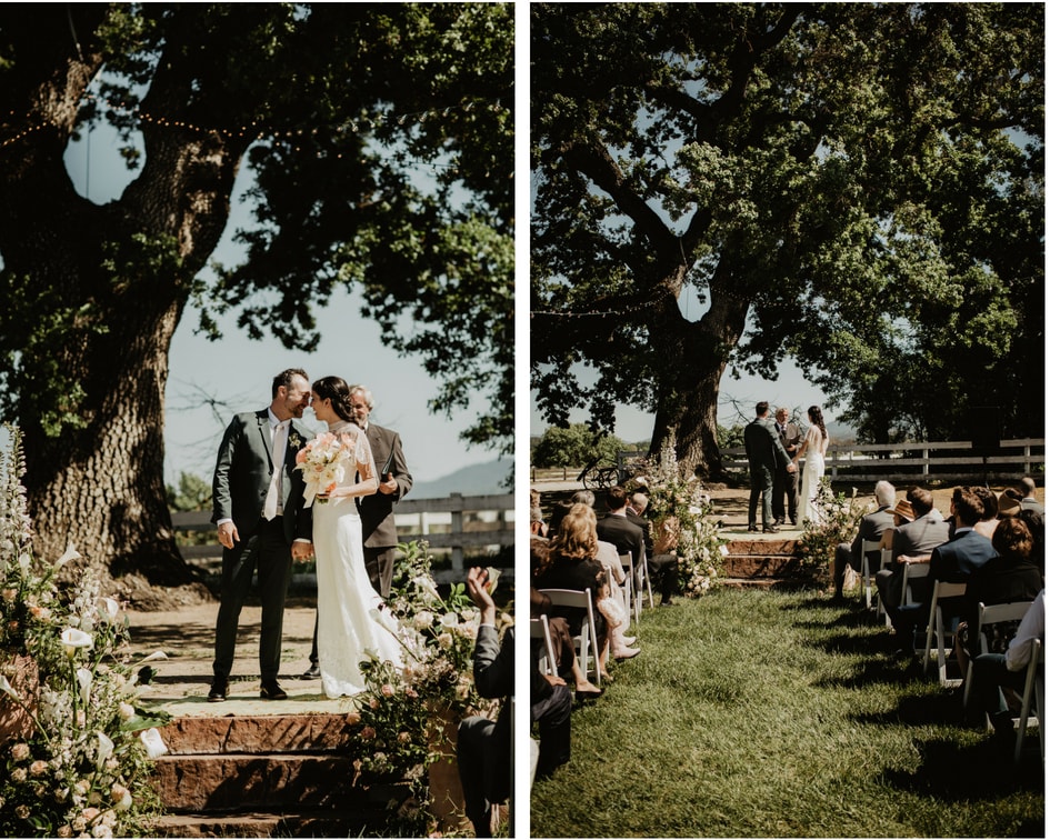 central coast California wedding under oak trees