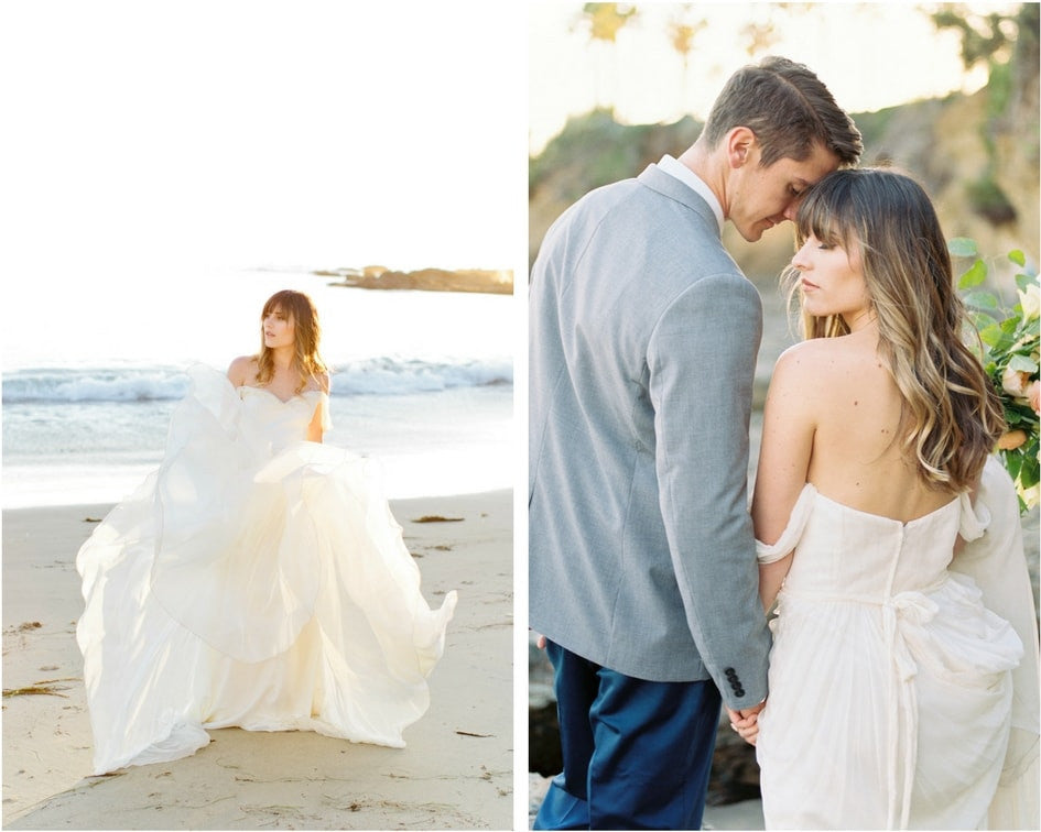 Leanne Marshall wedding dress on beach