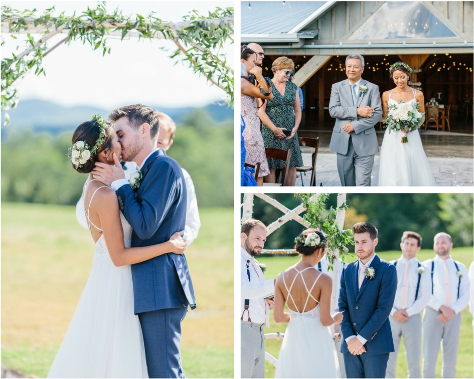 new York wedding ceremony with bride and groom 