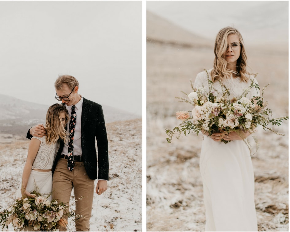 Beaded two piece wedding dress 