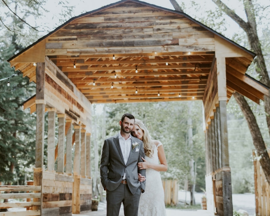 bride in lace illusion wedding dress 