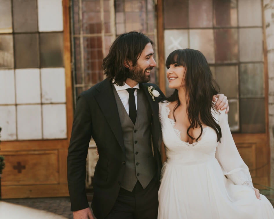 New Orleans wedding bride and groom 