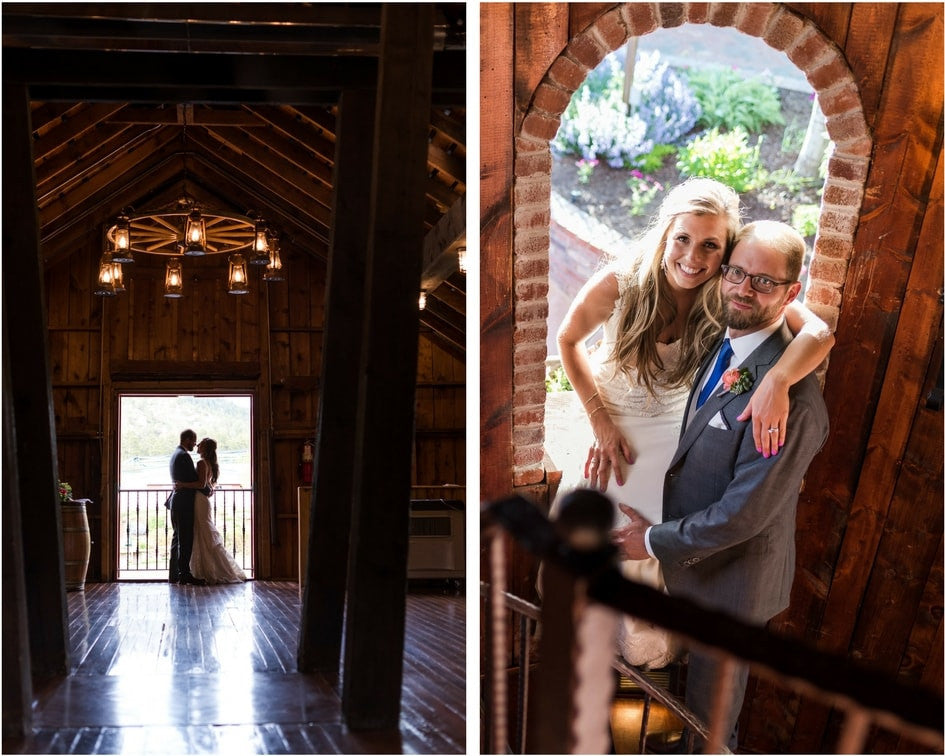 groom with bride in wedding dress