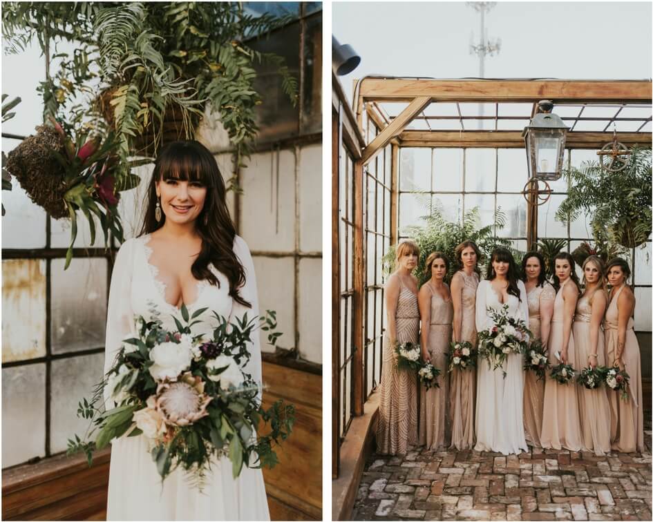 new Orleans wedding with neutral bridesmaid dresses