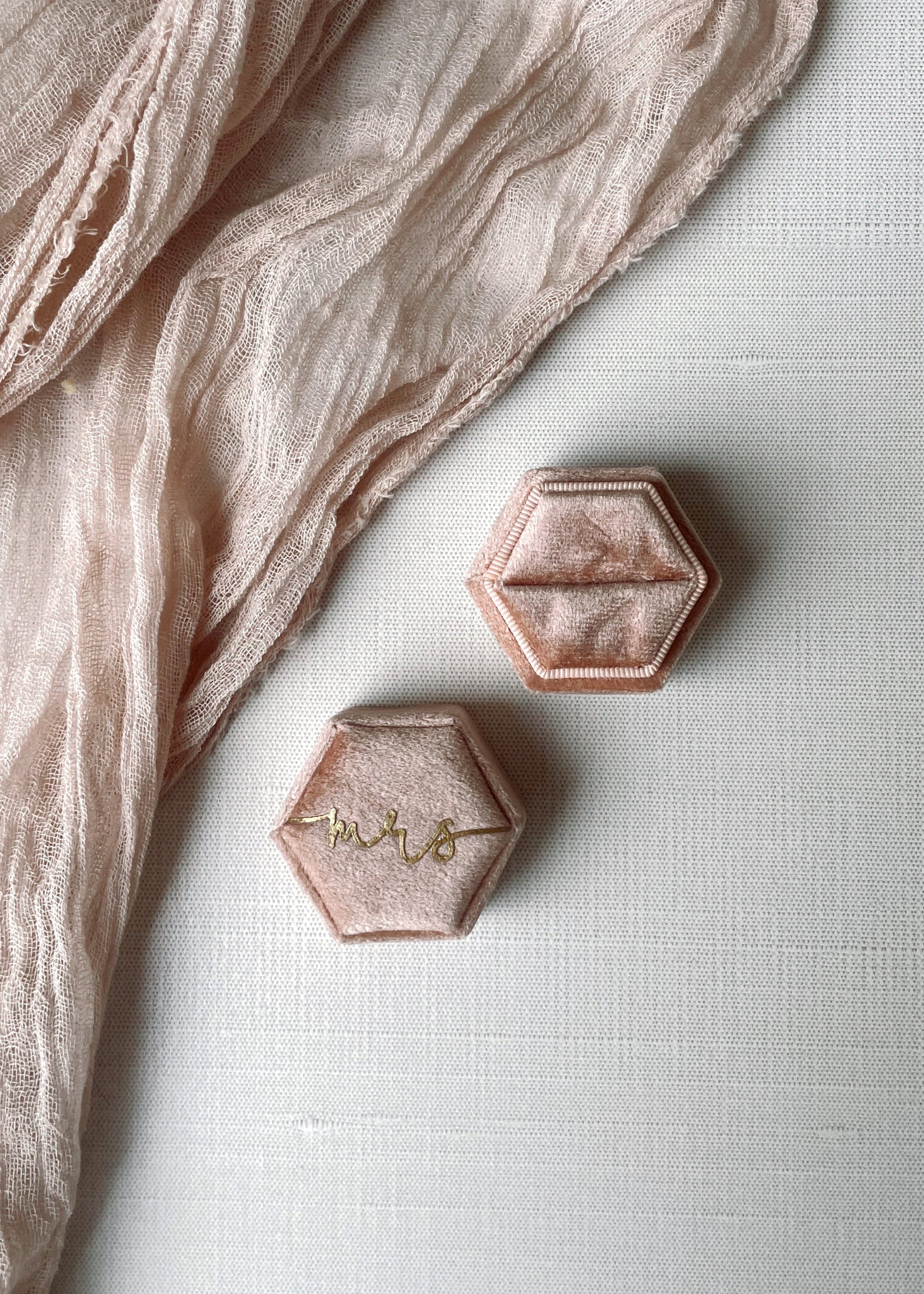 Blush Velvet Ring Box
