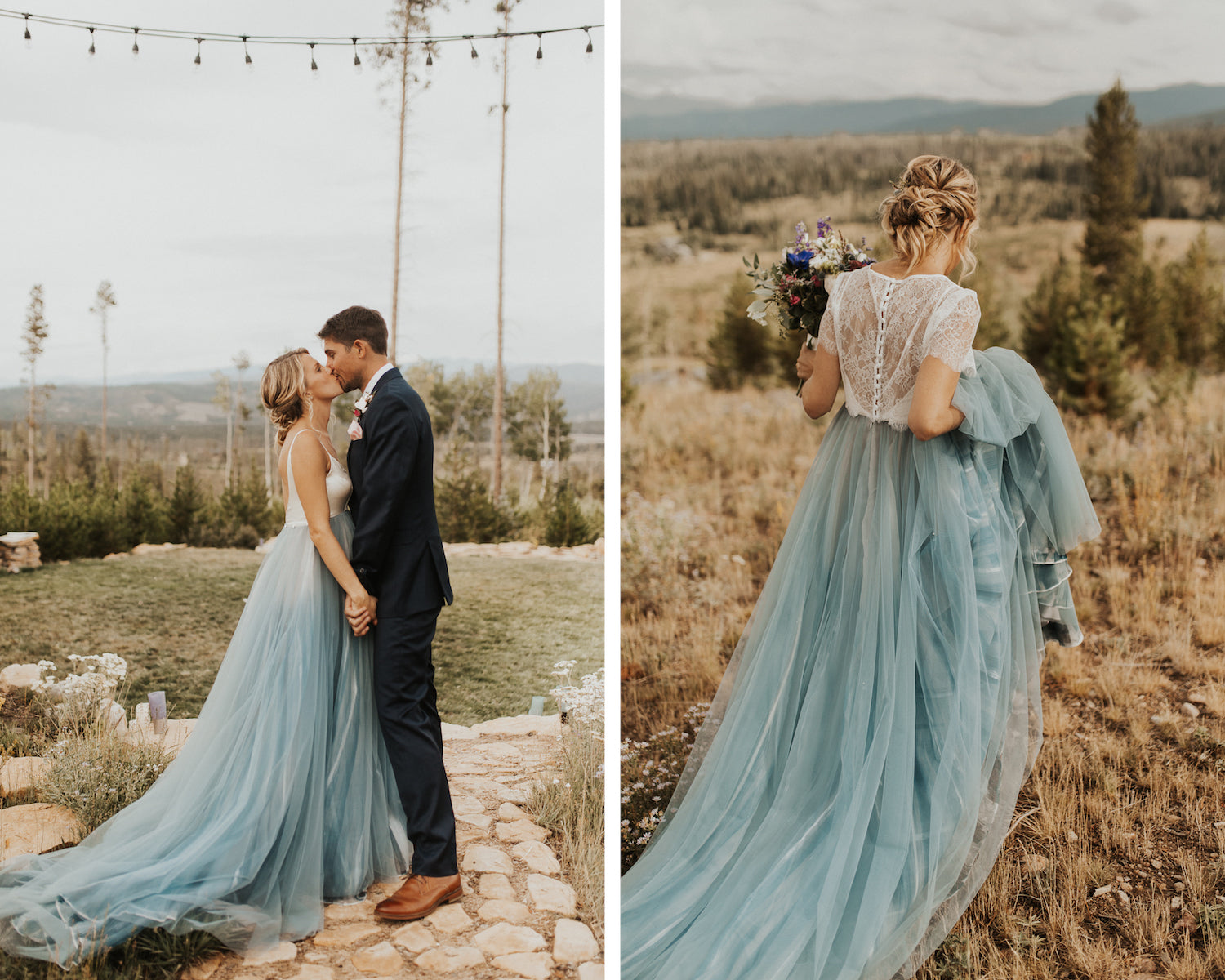 chantel Lauren blue wedding dress 