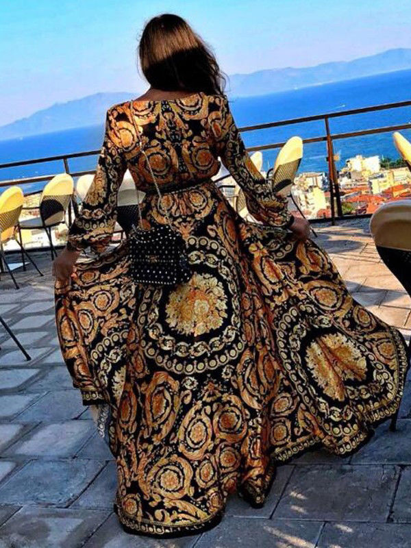 versace inspired maxi dress