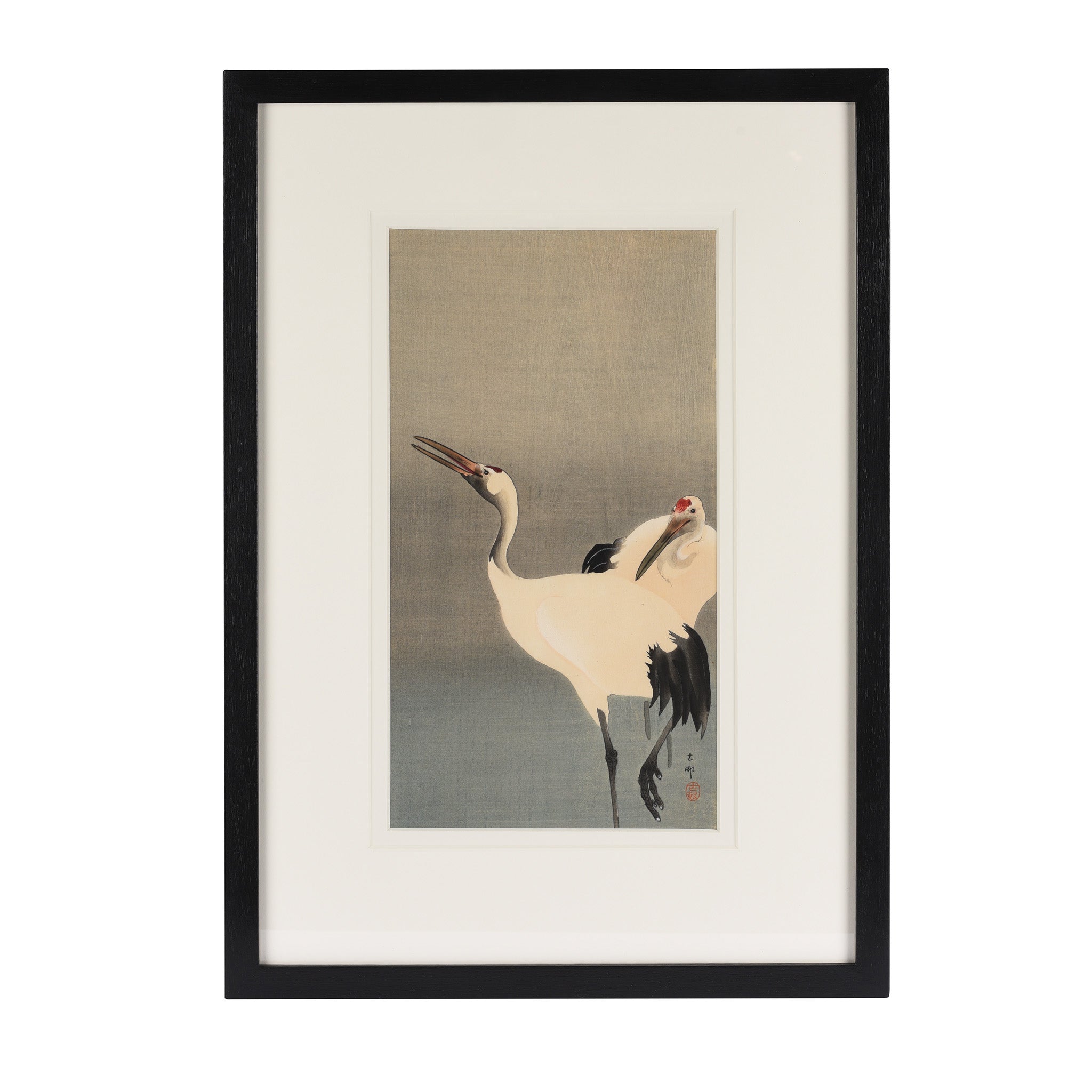 Old Japanese Woodblock Print of Cranes By Ohara Koson - Early 20thC ...