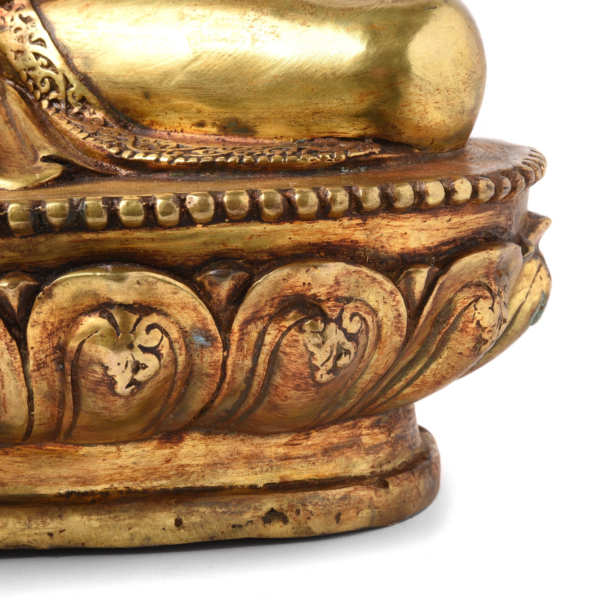 Gilt Bronze Sitting Buddha Statue - Varada Mudra Pose - Indigo Antiques