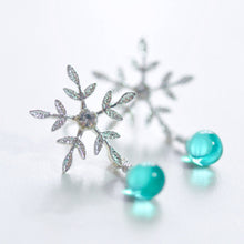 Load image into Gallery viewer, Frozen Snowflake Waterdrop Beads Earrings