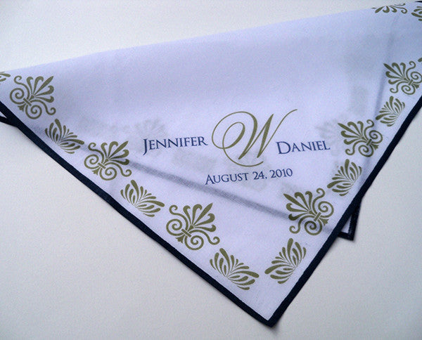 personalized wedding handkerchief