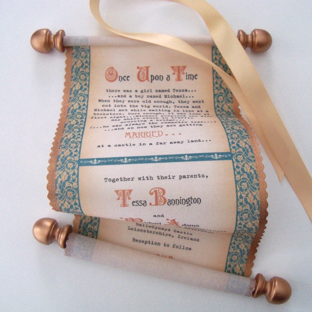 scroll wedding invitations