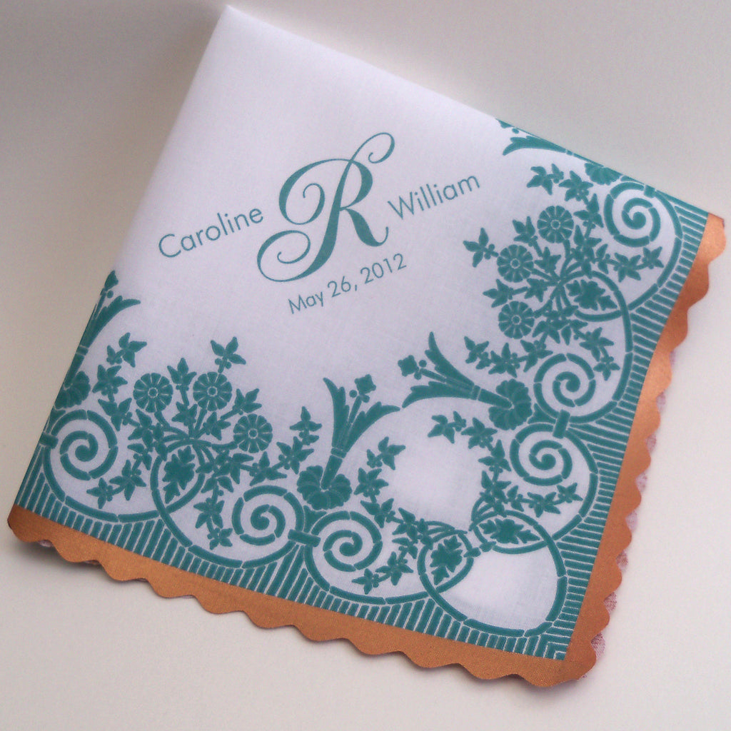 personalized wedding handkerchief