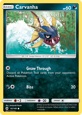 Carvanha (81/149) [Sun & Moon: Base Set] - Pokémon - Card Brawlers | Quebec | Canada |