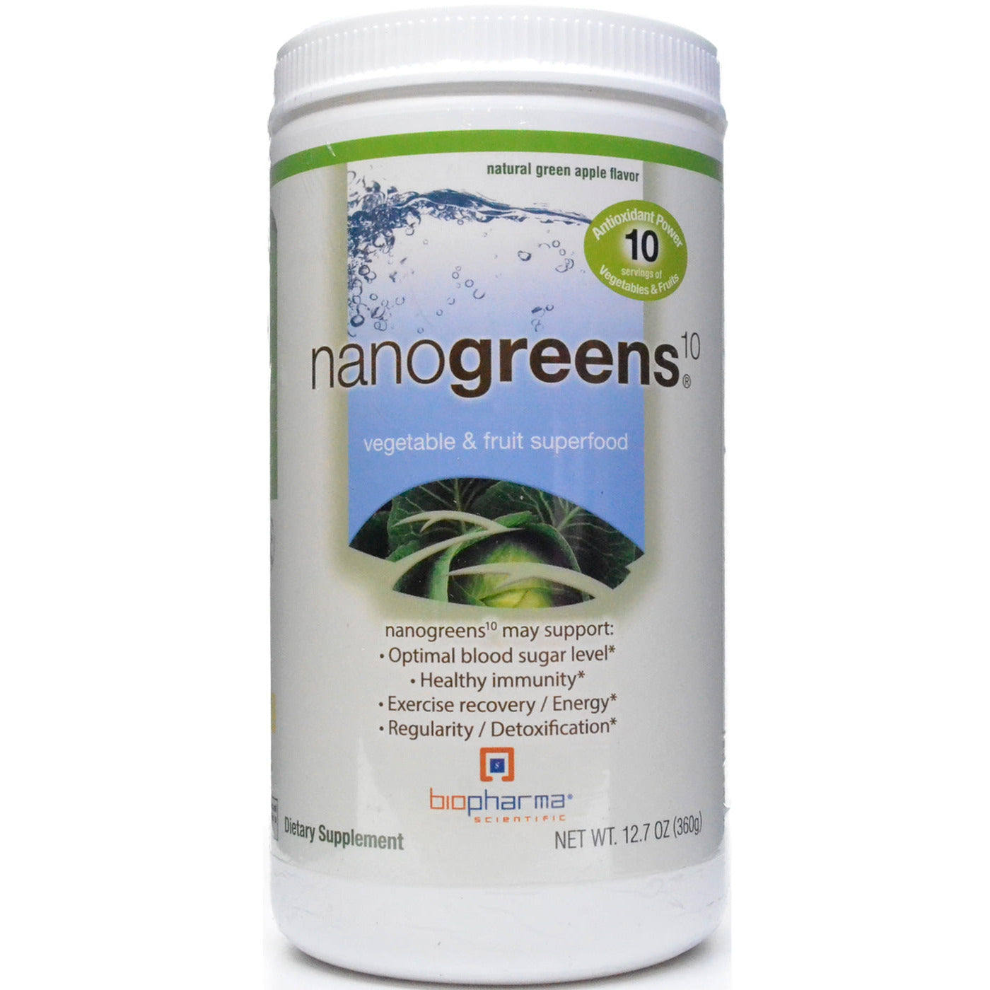 Image of NanoGreens 10 Green Apple 12.7 oz by BioPharma Scientific