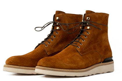 tan suede lace up boots