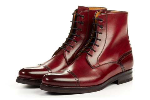 The Presley Lace-Up Boot - Oxblood 