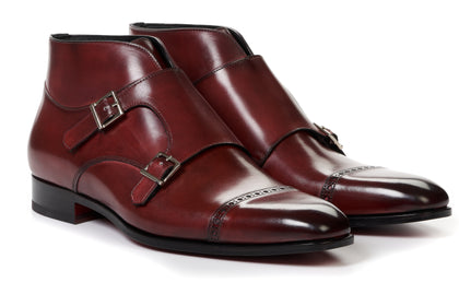 double monk strap shoes oxblood