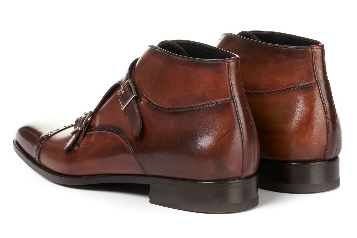 The Heston Double Monk Strap Boot - Chocolate – Paul Evans