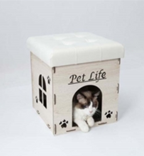 Load image into Gallery viewer, Collapsible Designer Cat House Furniture Bench