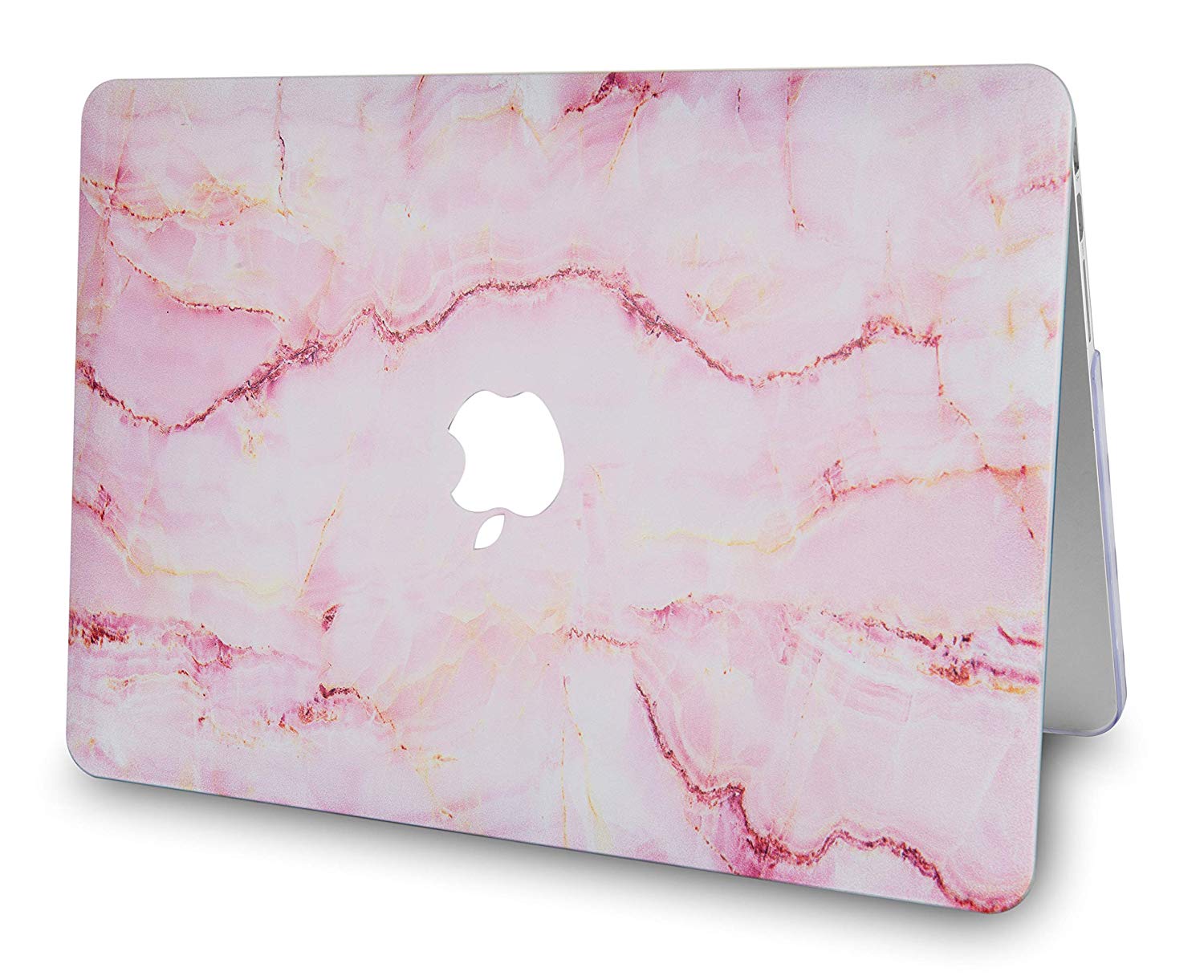 Macbook Case Marble Collection Pink Marble With Yellow Veins Luvcase