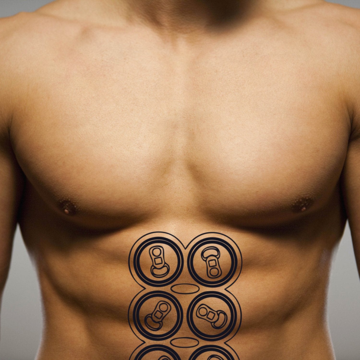 Six Pack Beer Can Temporary Tattoo Sticker - OhMyTat