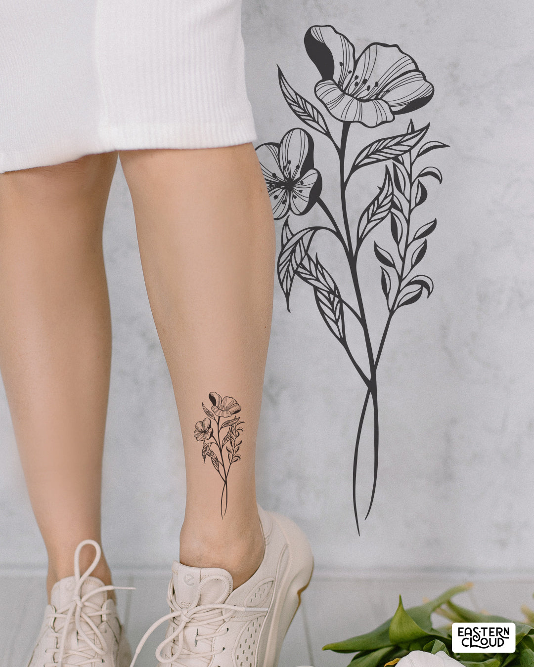 Evening primrose leaf and flower drawing  Premium Vector Freepik  vector background flower vin  Line drawing tattoos Flower drawing  Birth flower tattoos