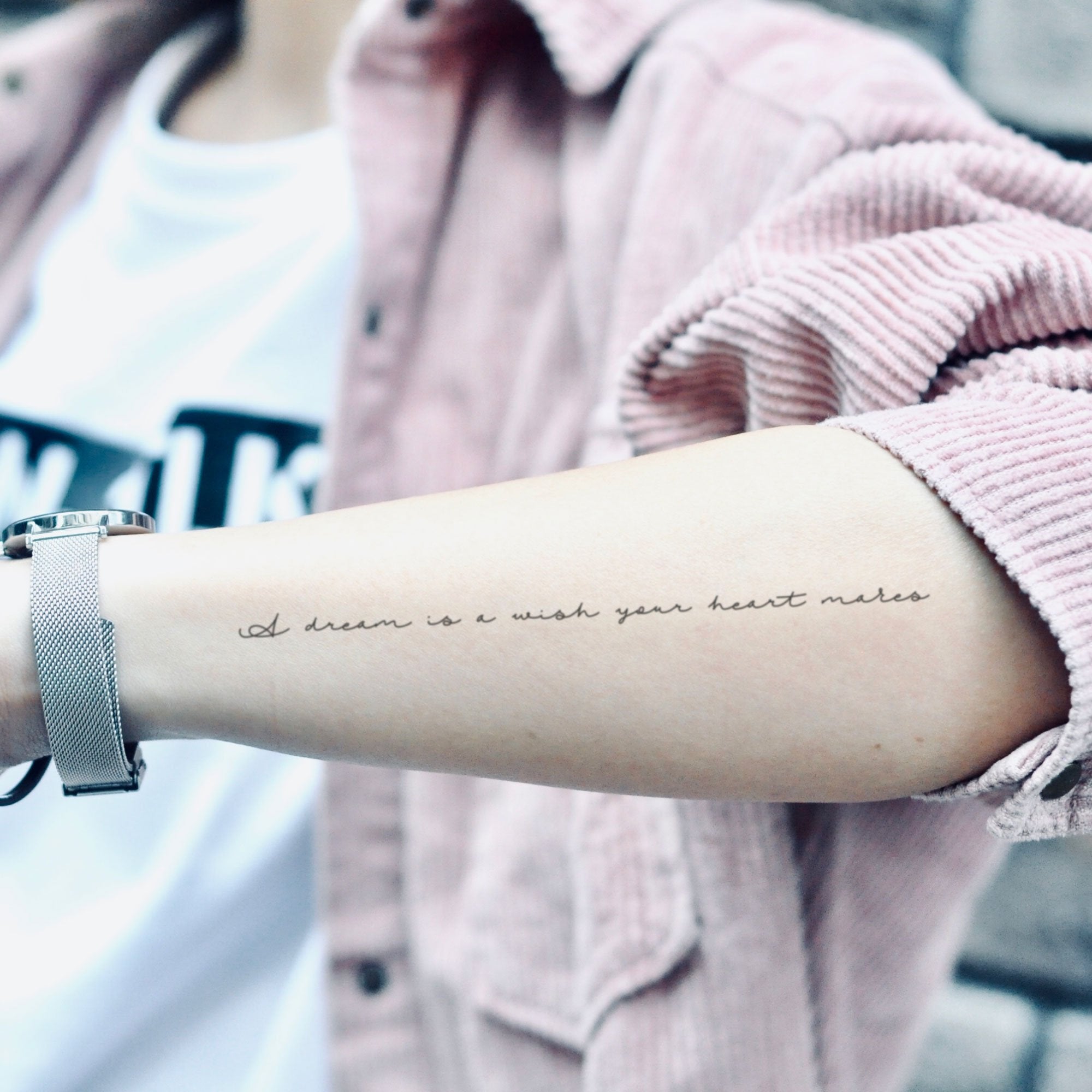 A Dream Is A Wish Your Heart Makes Temporary Tattoo Sticker Ohmytat