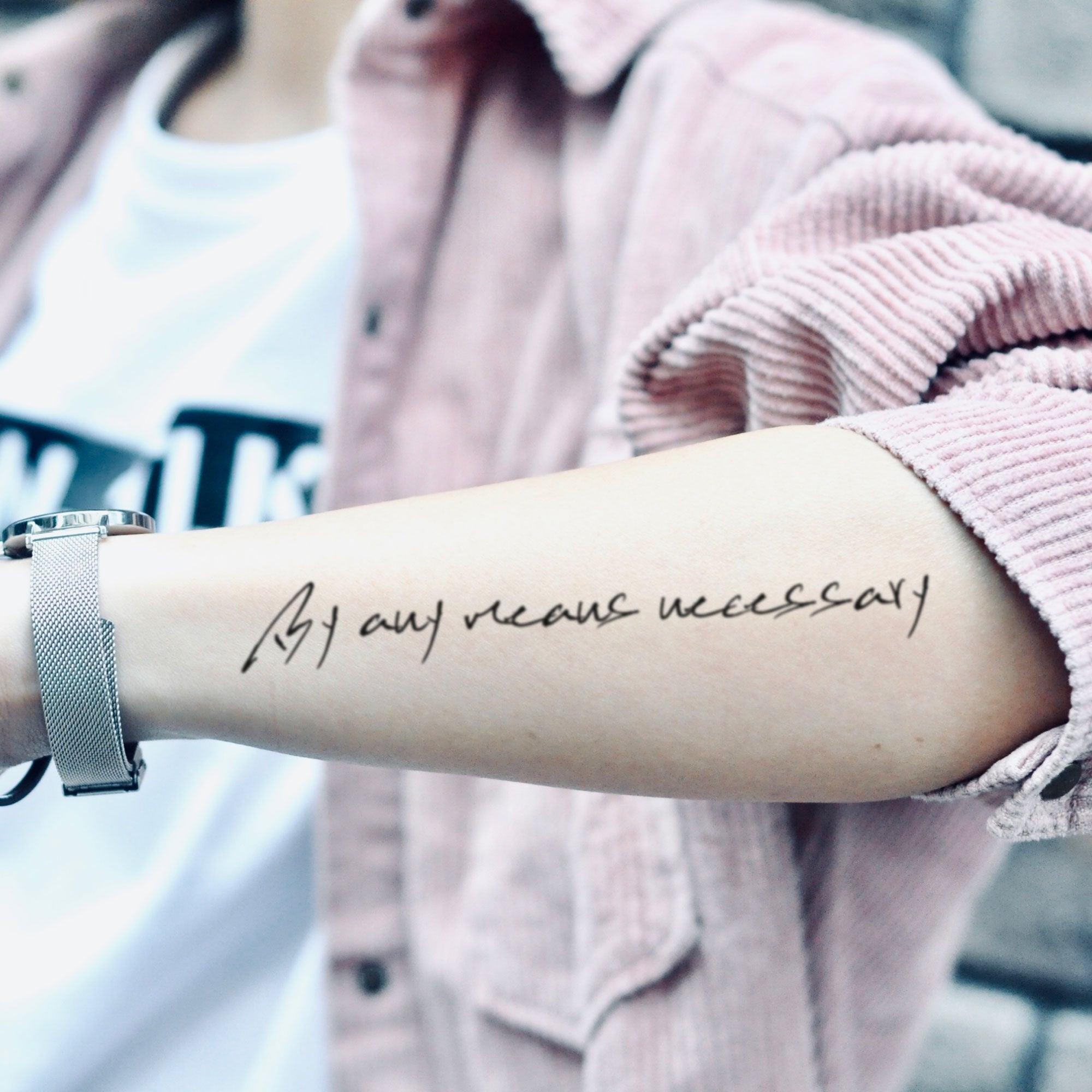 By Any Means Necessary Temporary Tattoo Sticker Ohmytat