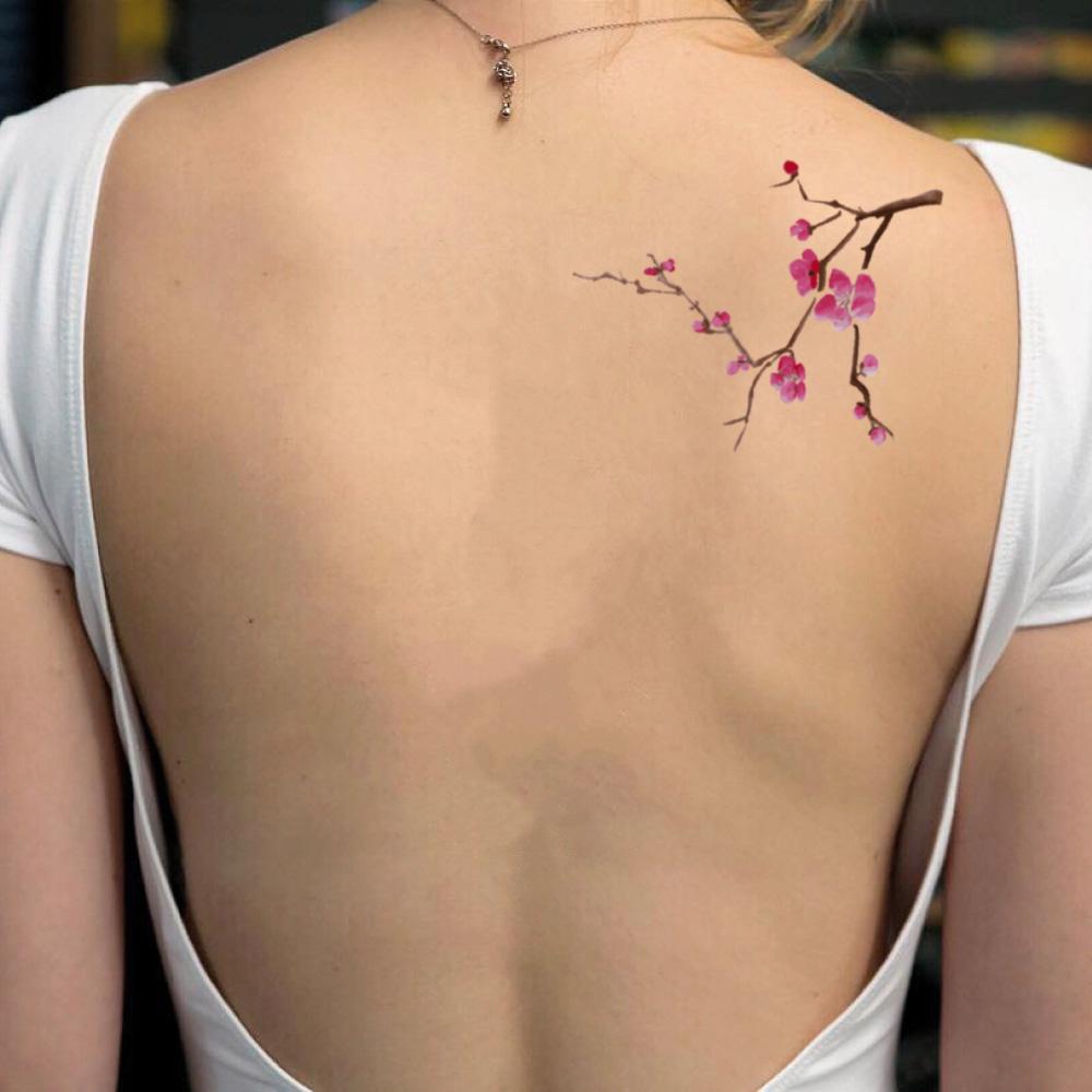 Cherry Apple Blossom Tree Shoulder Temporary Tattoo Sticker  OhMyTat