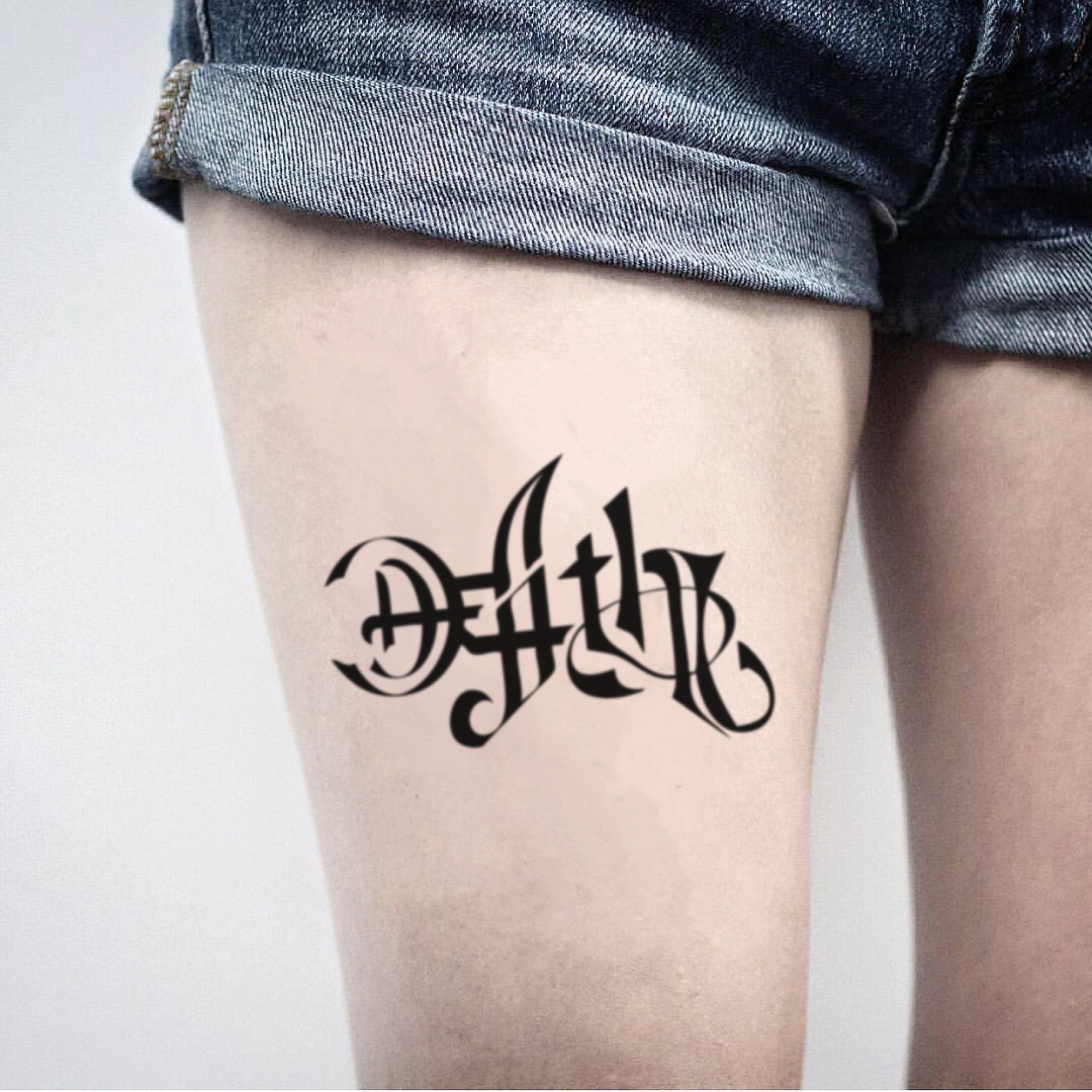 Death And Life Ambigram Symbol Temporary Tattoo Sticker OhMyTat