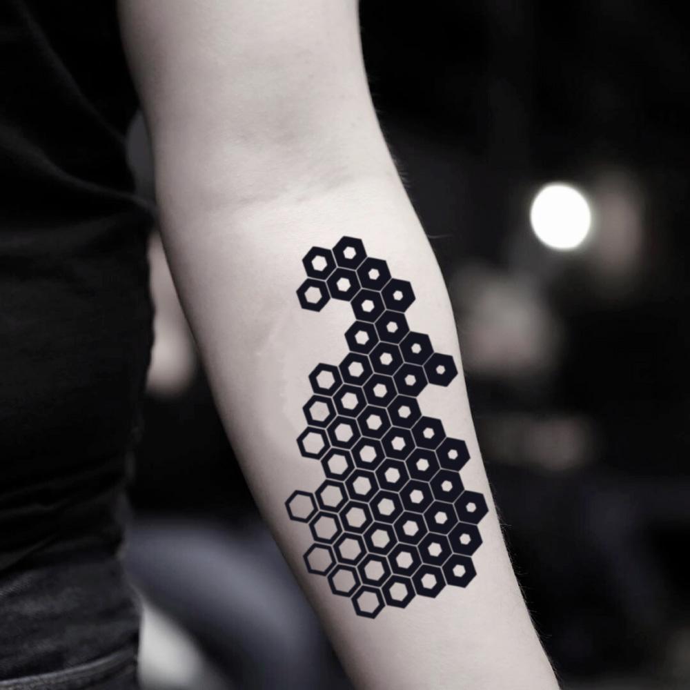 honeycomb tattoo minimalist