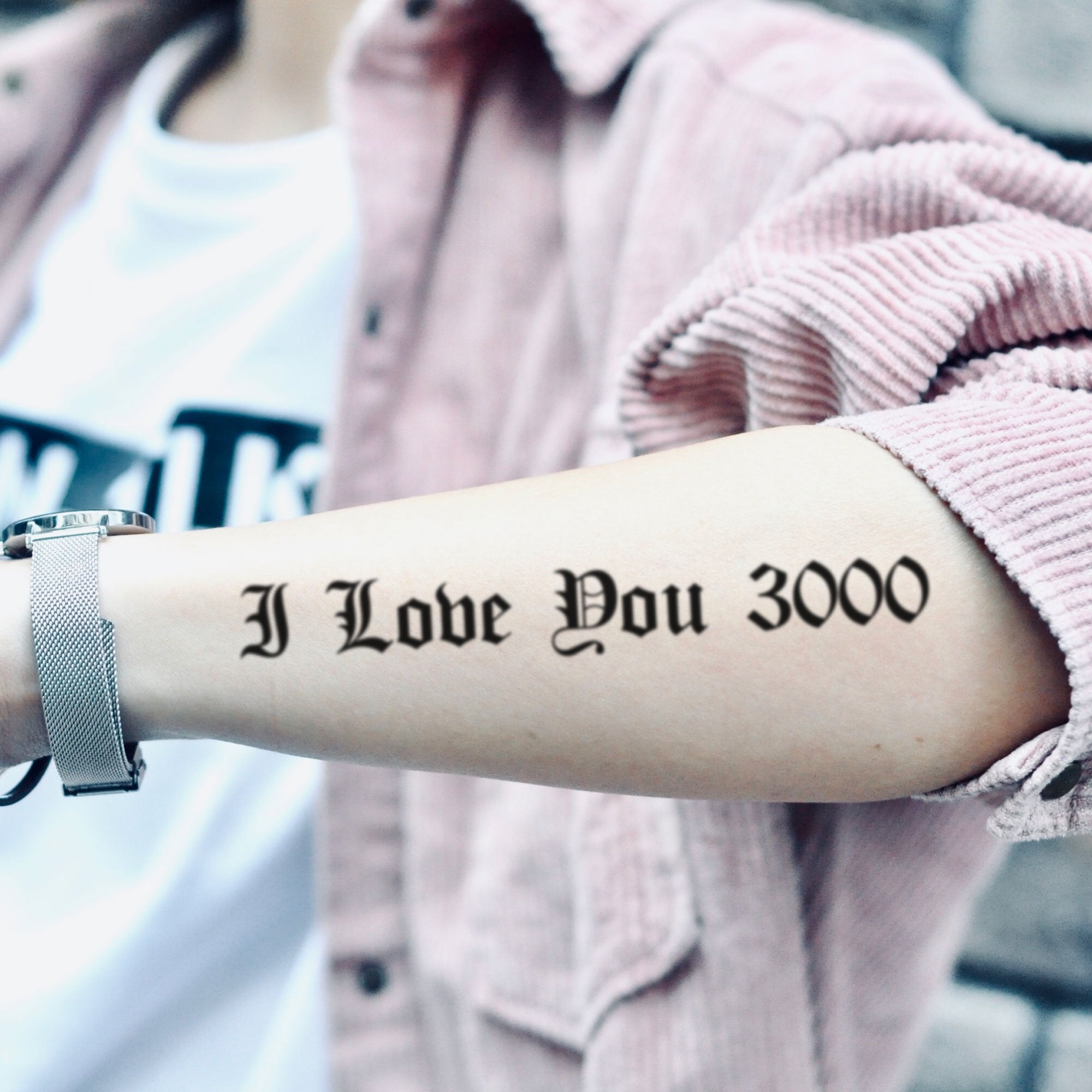 I Love You 3000 Temporary Tattoo Sticker - OhMyTat