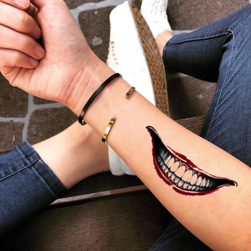 HALLOWEEN BIG MOUTH TATTOO Scary Joker Smile Fancy Dress Party Decal  Transfer  eBay