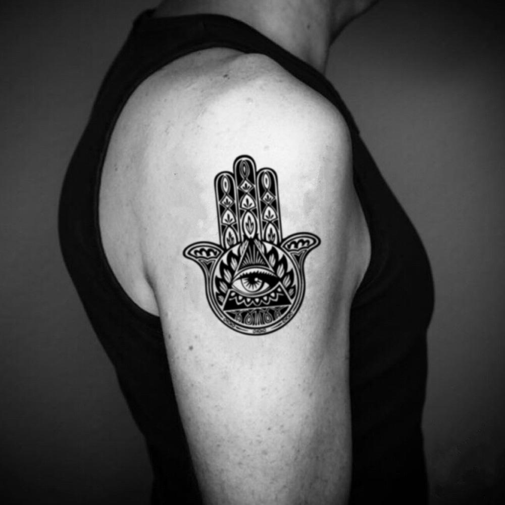 Kyrie Irving Hamsa Hand Temporary Tattoo Sticker - OhMyTat